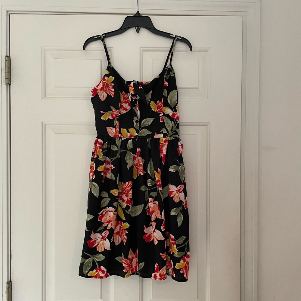 Xhiliration Black Floral Dress Size XS